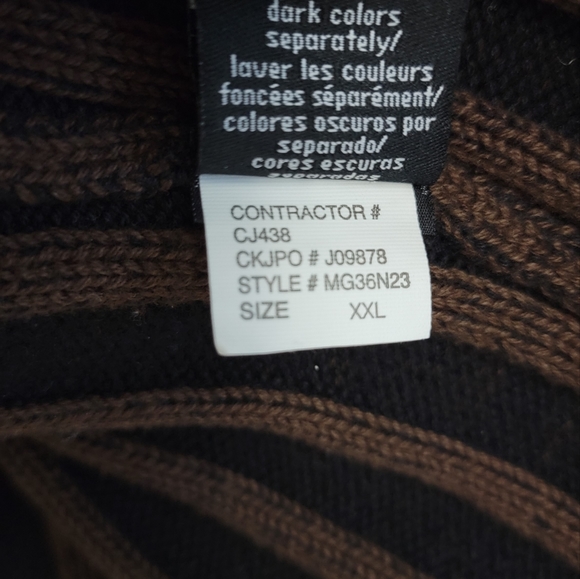 Calvin Klein Brown Knitted Ribbed Full Zip Men's Sweater Size XXL - Picture 9 of 12